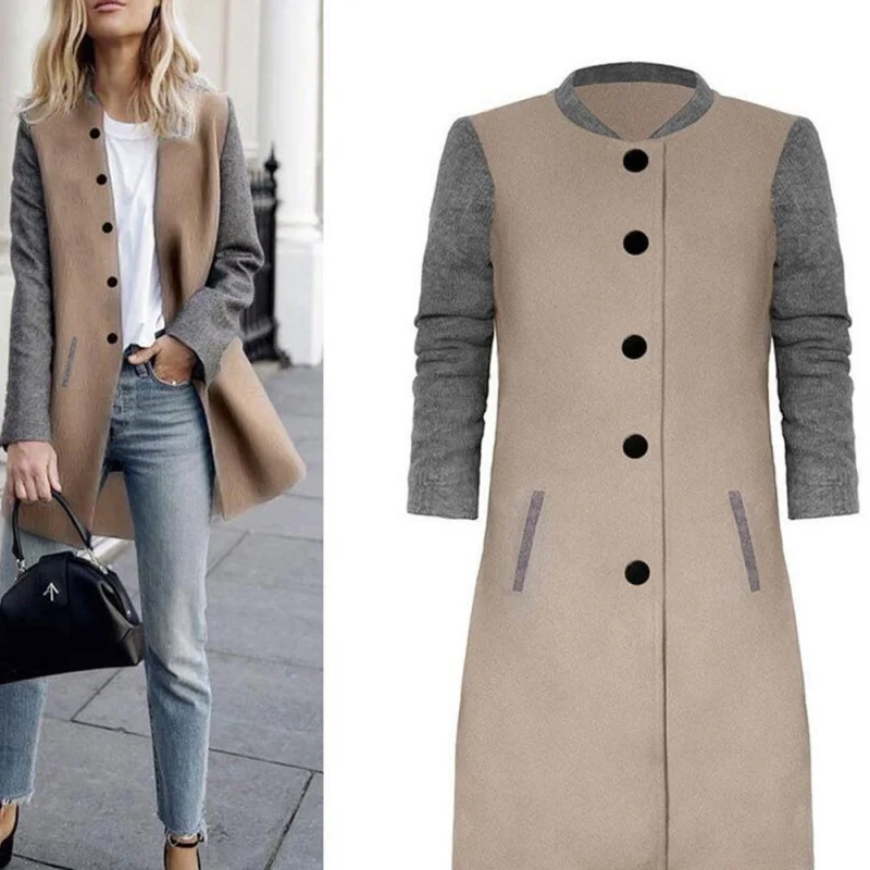 Skup 2019 kurtka jesienny kobiety nowy modny guzik elegancki przyczynowy Casaco feminino zima długa odzież wierzchnia kobiety odzież kurtka dobrej jakości