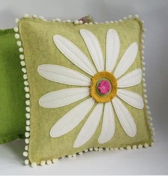 

#685 Freeshipping Applique small chrysanthemum pillow cushion lumbar pillow sofa handmade sewing sofa bed room wholesale