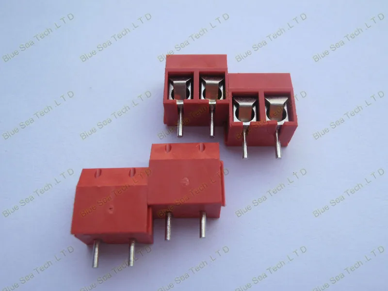 1000 шт. лучший красный KF301-2P 5,0 мм 2Pin PCB винтовой клеммный блок разъем, 300 В/16А(14-22AWG провод