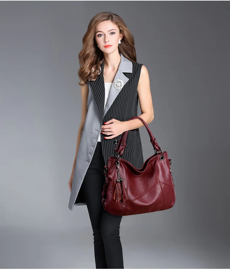 Роскошные сумки с кисточками, женские дизайнерские сумки, повседневные сумки-тоут, женские кожаные сумки, винтажные сумки на плечо для женщин
