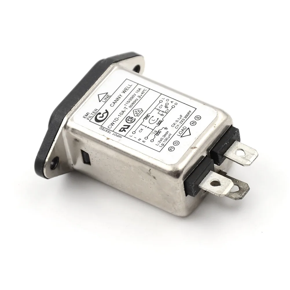 1 шт. EMI RFI фильтр переменного тока 250V 10A CW1D T подавитель Мощность линия Шум
