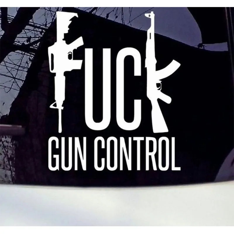 Gun Control Reflective Car Stickers Car Truck Funny Stickers Gun Vinyl