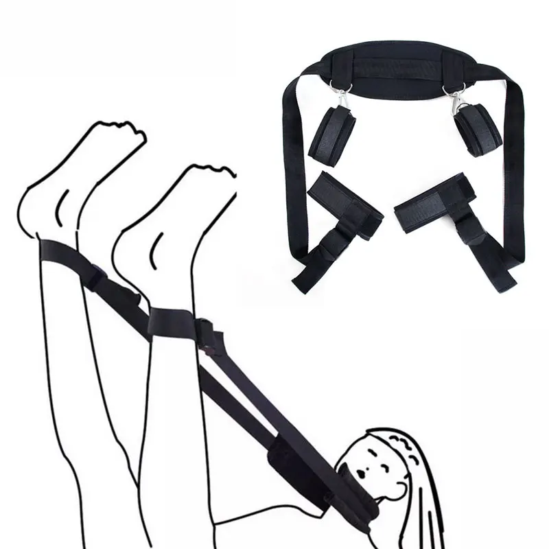 Для женщин Эротические Эротическое белье наручники для секса ноги открыты ограничения шеи наручники и манжеты на щиколотки манжеты ремни