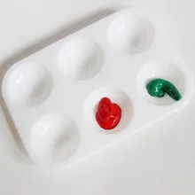 1 шт. 6 отверстий пластиковый материал pp прямоугольная художественная Живопись Палитра Белый утолщение детей простой цвет поставки Живопись основные