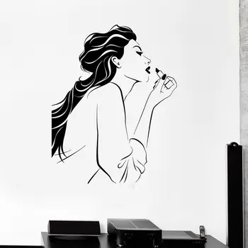 

Wall Decal Beauty Salon Makeup Cosmetics for Woman Girl Vinyl Decal Plane Sticker Pattern Single-piece Package Modern Plastic