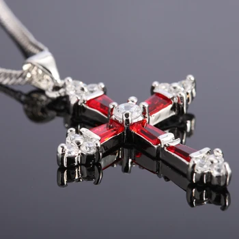 

Wedding Jewelry Cross Cut White Pendant Chain Lustrous Girl Woman MEN Quartz jewelry