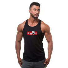 font b Mens b font gyms Fitness bodybuilding Tank Tops cotton Slim fit sleeveless Shirts