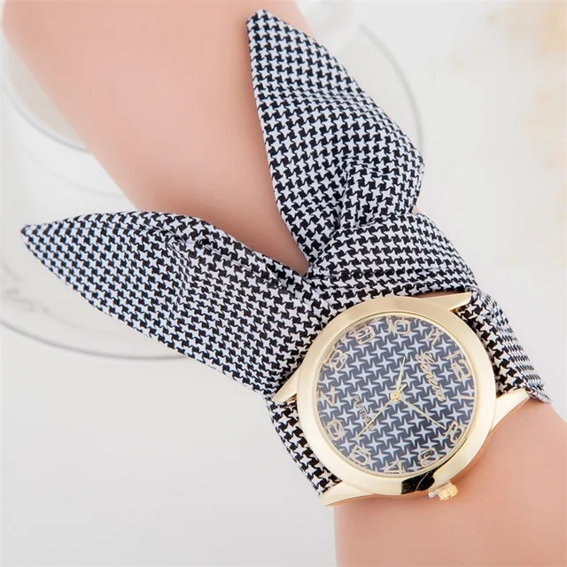 MINHIN Fashionable Non-clasped Hand-Tied Women Watch Lattice-style Ribbon Band C MINHIN Fashionable Non-clasped Hand-Tied Women Watch Lattice-style Ribbon Band C