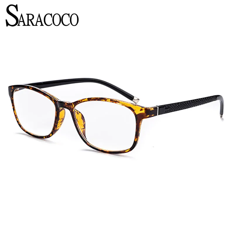 SARACOCO, винтажные очки для чтения, женские, мужские, модный бренд, дальнозоркость, ультра-светильник, Анти-усталость, полимерные очки T01 - Цвет оправы: Leopard
