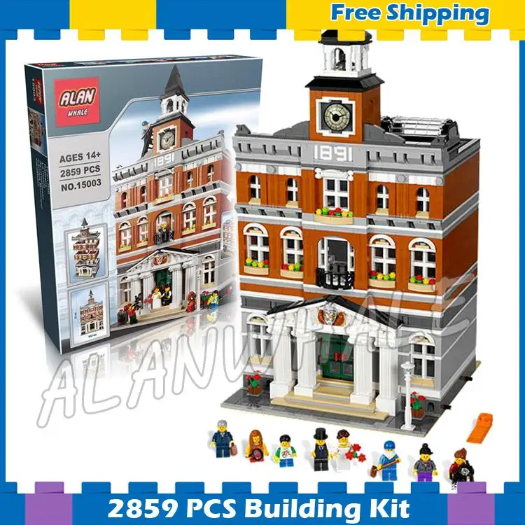 

2861pcs Creator Expert Town Hall Bell Tower Construct Collection 30014 Model Modular Building Blocks Sets Compatible with Lego
