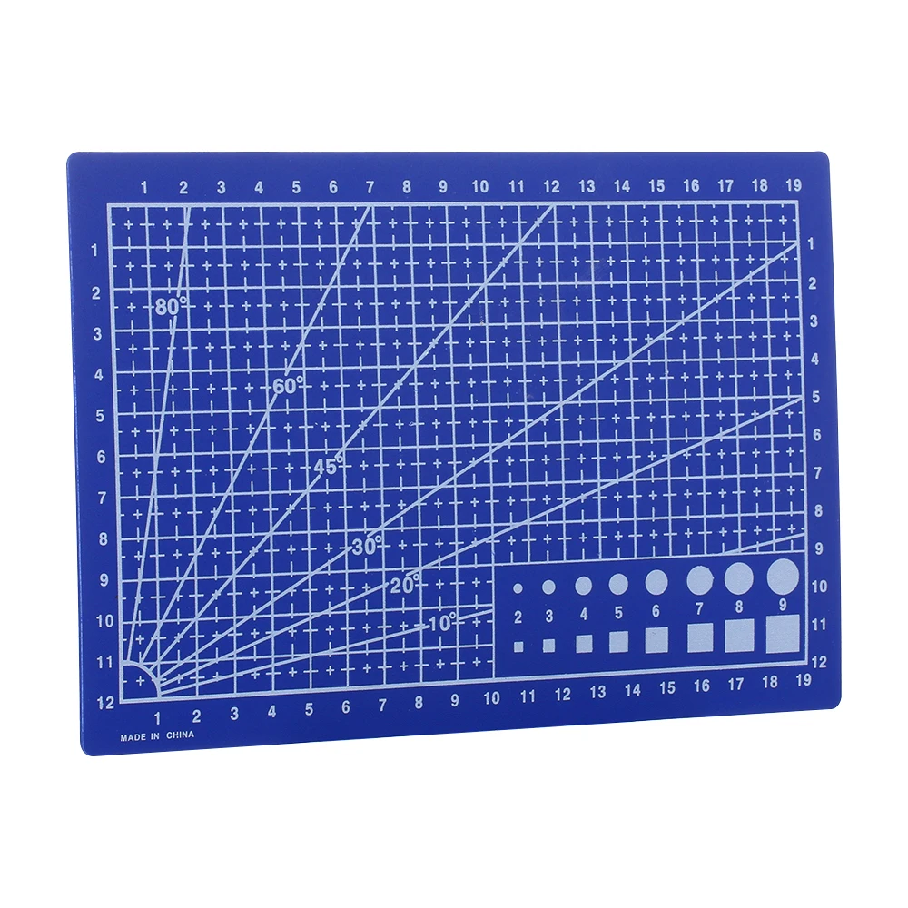 

1PC Plastic Blue A5 Grid Lines Cutting Mat Non-slip Fabric Cutting Plate Paper Board School Supplies Craft Card Sewing Tool