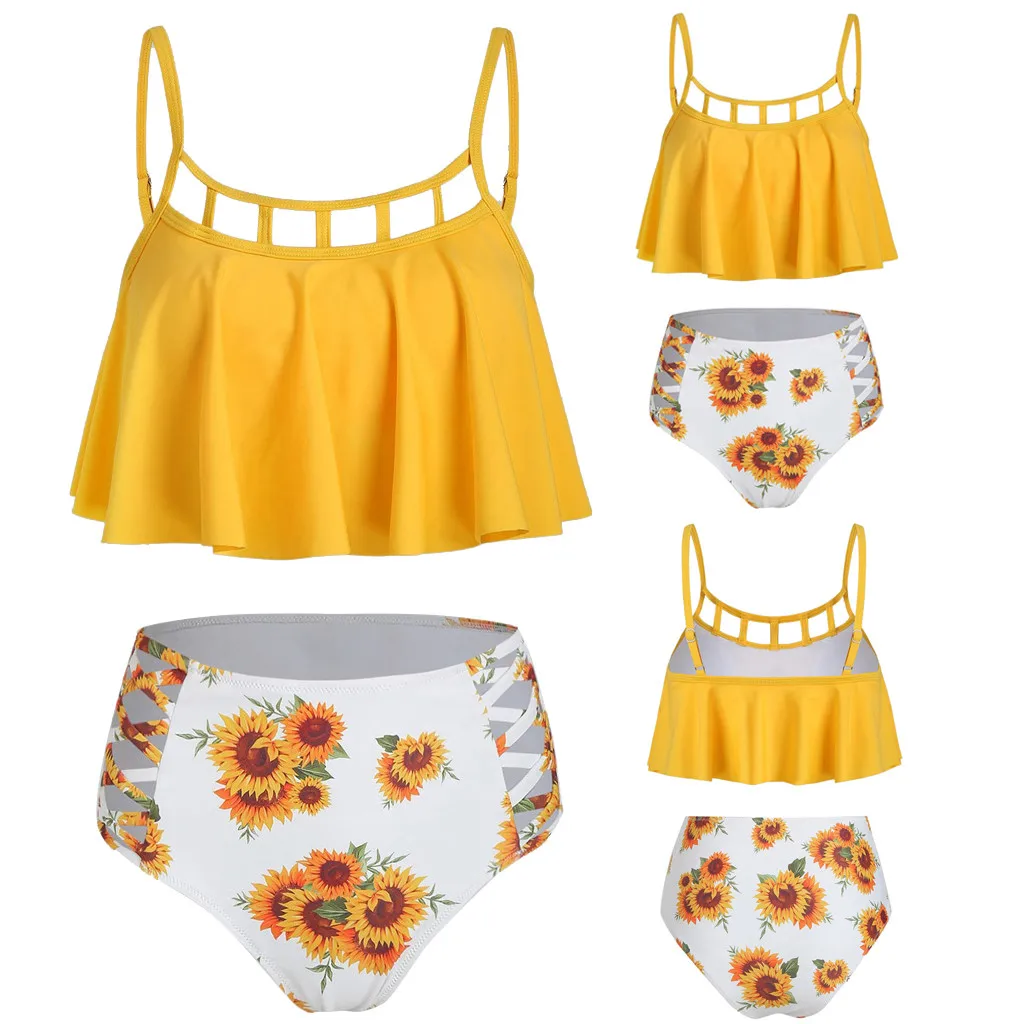 sunflower high waisted bathing suit