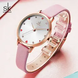 Shengke Sweet Heart циферблат женские часы Мода кожаный ремешок женские кварцевые часы Relogio Feminino 2019 новые женские часы # K8049