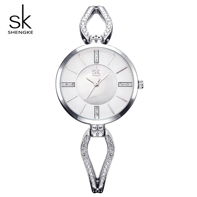 Shengke Top Brand Luxury Crystal Bracelet Watches Women Clock Quartz Watch Relog Shengke Top Brand Luxury Crystal Bracelet Watches Women Clock Quartz Watch Relog