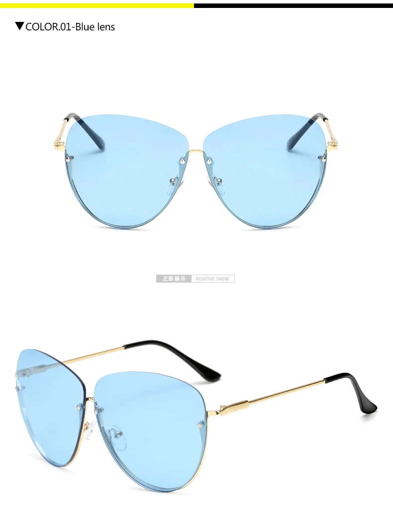 Longkeperer уникальные женские солнцезащитные очки Rimelss винтажные оправы для очков полуоправы тонированные линзы Gafas De So gafas Desol AM262 - Цвет линз: blue lens