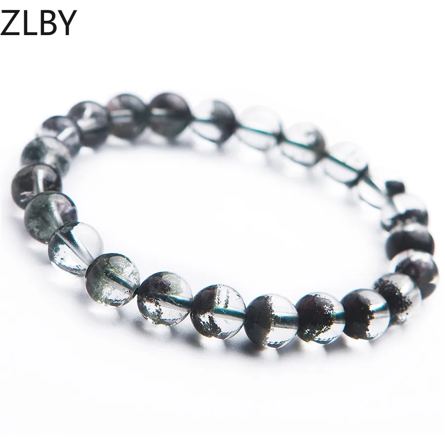 

8mm Genuine Natural Green Phantom Quartz Crystal Round Bead Stretch Natural Stone Bracelet Drop Shipping