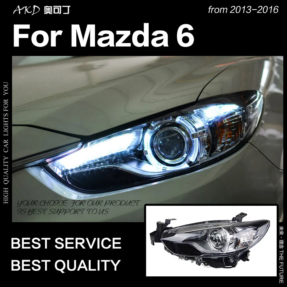 АКД стайлинга автомобилей для Mazda 6 фары 2013- Mazda6 Atenza светодиодный фары DRL HID фара ангельский глаз Bi Xenon аксессуары