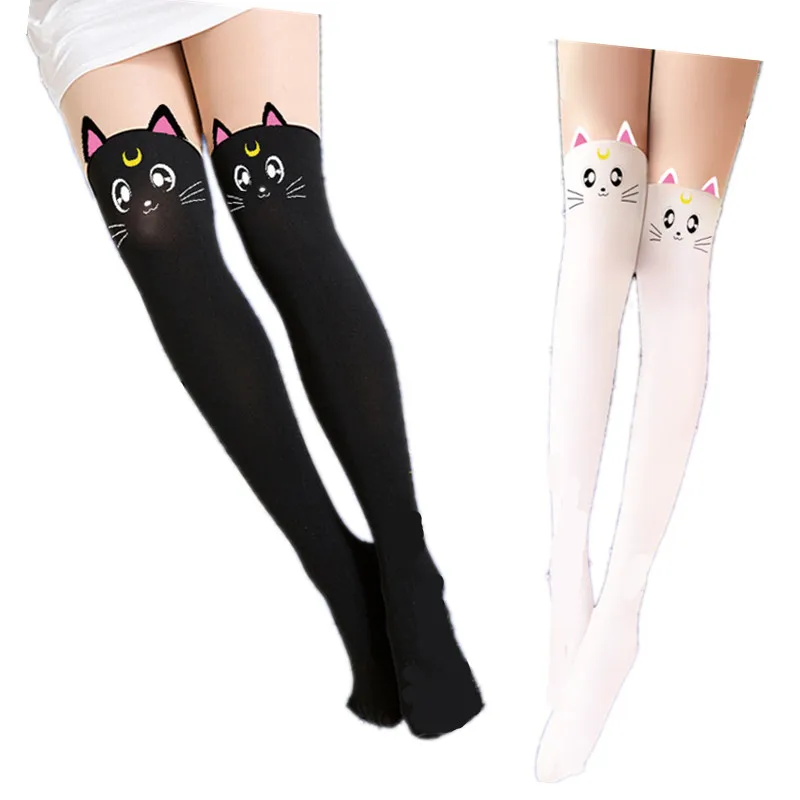 Hot Anime Sailor Moon Cosplay Costume Delle Donne Luna Gatto Calzini