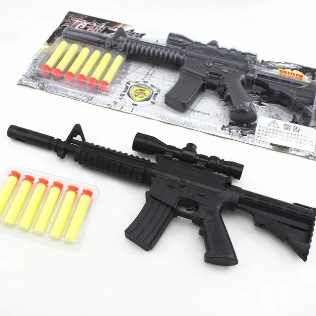 M4A1 assault rifle plastic nerf guns toy + 6 EVA Foam bullets Imitation