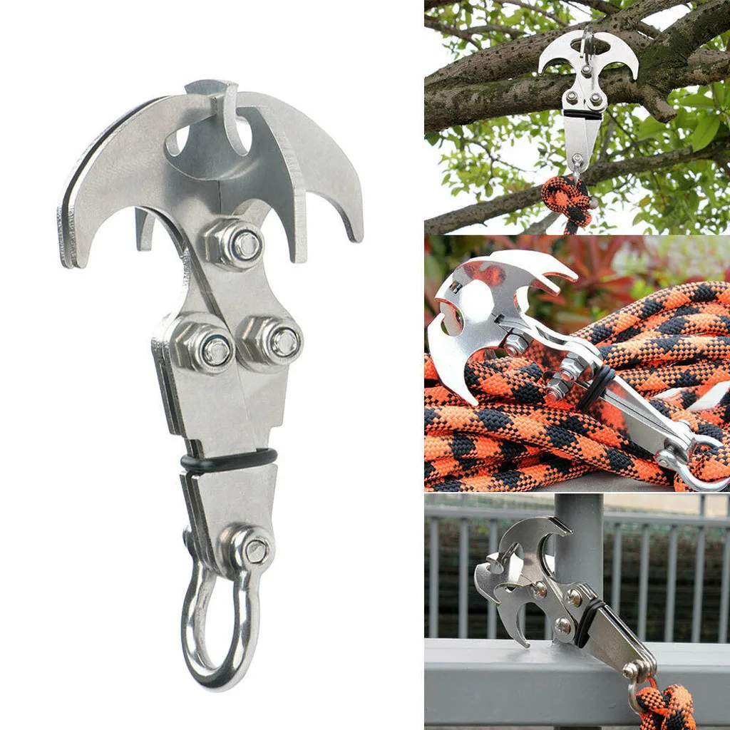 

Multifunction Stainless Steel Gravity Hook Foldable Grappling Climbing Claw Hot Convenience Hand Tools Mountaineering hook#sw
