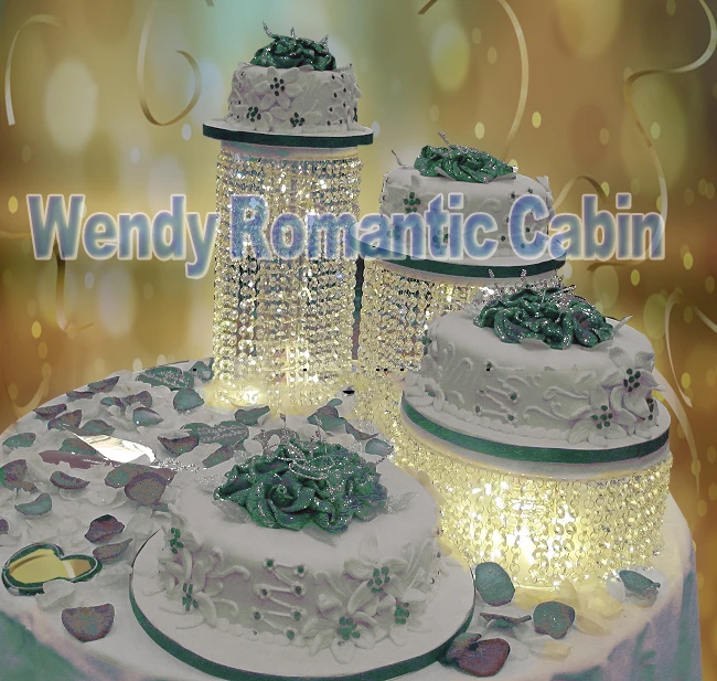 

Free shipping 3pcs/set Party Crystal Cake Stand Wedding Party supplies circle clear crystal centerpiece Paty cake holders