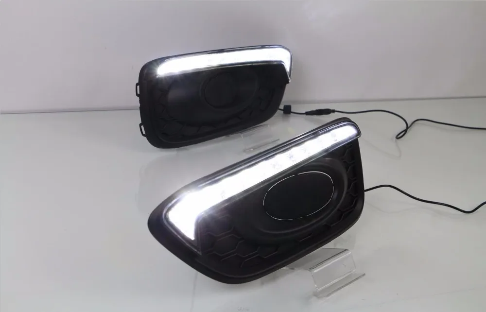 Osmrk led drl дневные ходовые огни для Honda brio с динамическим движущимся желтым поворотным сигналом