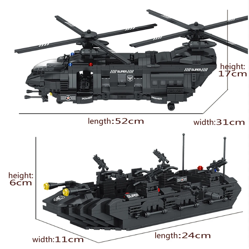 1351pcs-Large-Legoings-Model-Building-Blocks-Kits-SWAT-Team-Transport-Helicopter-SWAT-City-Police-Toys-for (1)