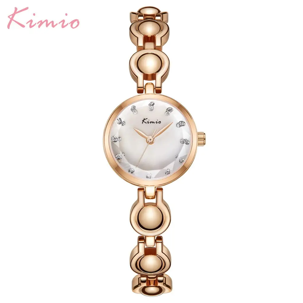 Kimio, роскошные брендовые Модные женские наручные часы, маленький циферблат, кварцевый браслет, женские часы, водонепроницаемые, Relogio Feminino Montre Homme Box - Цвет: White