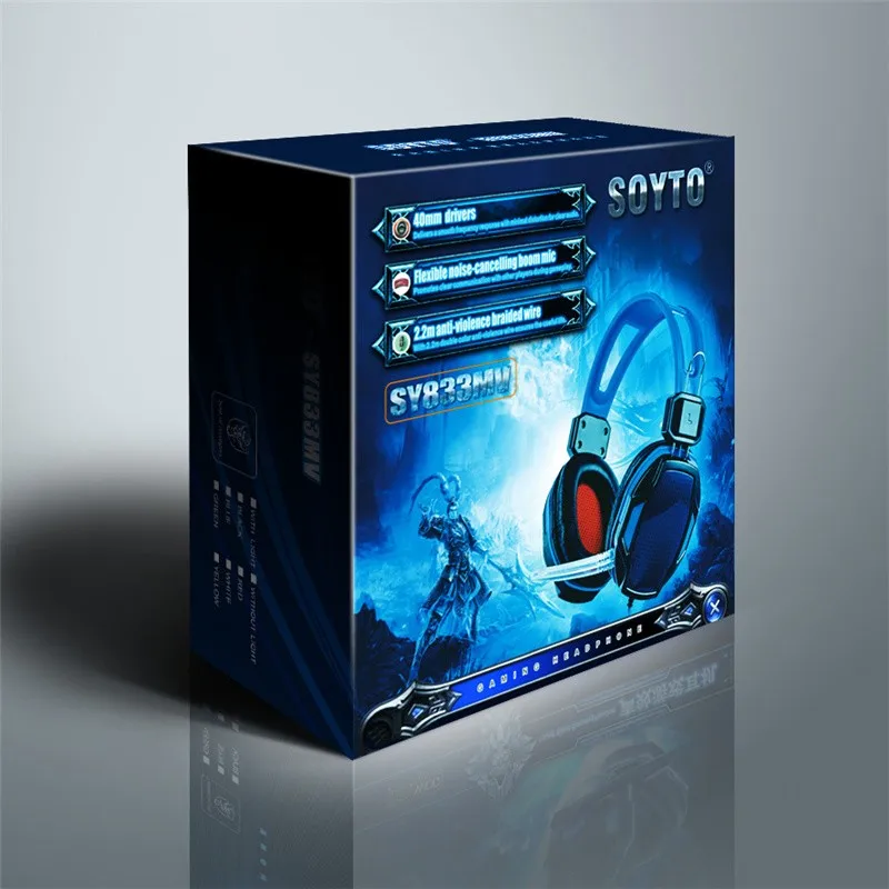 SOYTO Original Luminou Wired Gaming Headphones Stereo Bass Headset fone de ouvido Earphone auriculares With Mic for Gamer PC9