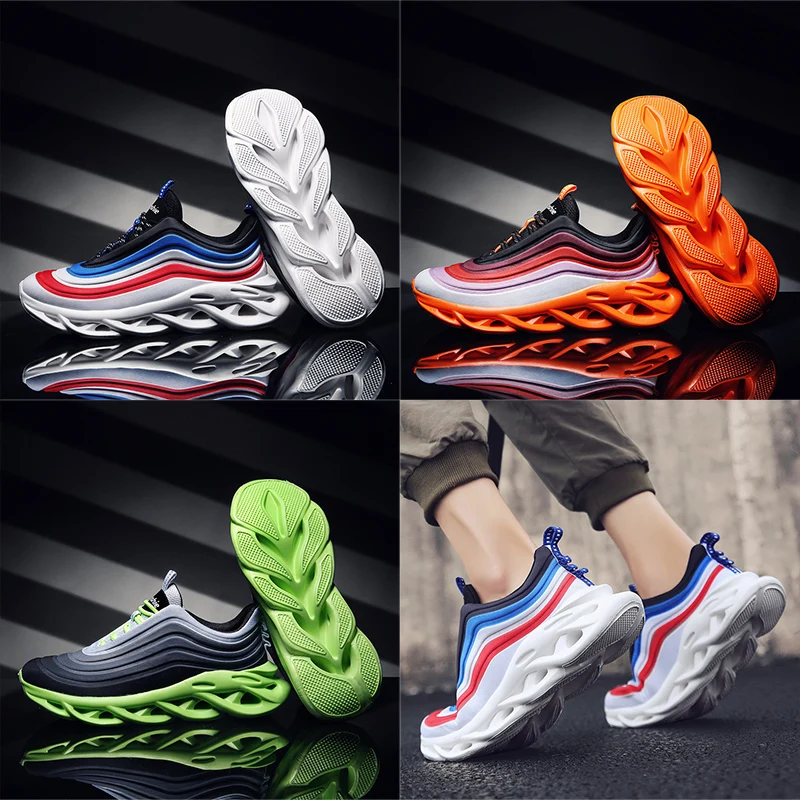 

2019 new Men Running Shoes Shock Absorption Cushion Breathable Lightweight Comfortable Footwear Outdoor Sports Sneakers Colorful