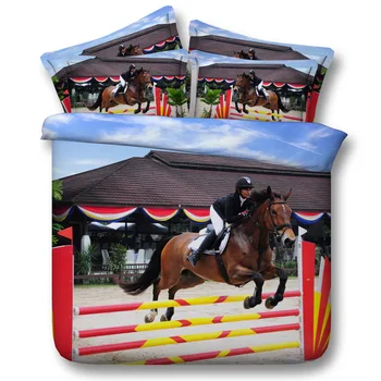 

Red hurdle Digital print Bedding Set Quilt Cover Design Bed Set Bohemian a Mini Van Bedclothes 3pcs Large size 260*225cm JF119