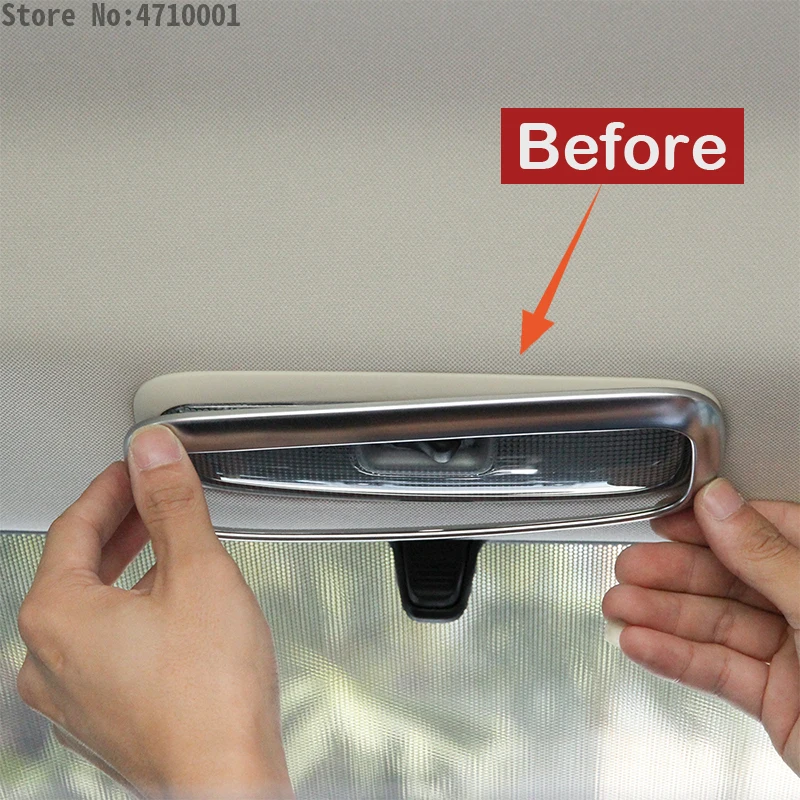 

ABS Matte Chrome Car Roof Rear Reading Lamp Frame Cover Trim 1PC For Land Rover Freelander 2 2007-2015 Auto Accessories