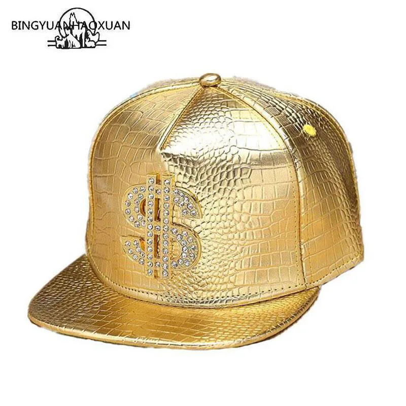 Мужская бейсболка с ремнем Регулируемая Кепка в стиле хип хоп золотисто красного