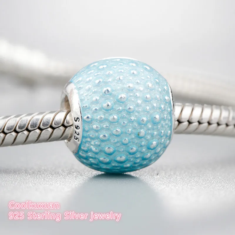 

2019 new Spring Original 925 Sterling Silver Aqua Enchantment Charm, Blue Enamel Charm Beads Fit Pandora Charms Bracelet Diy