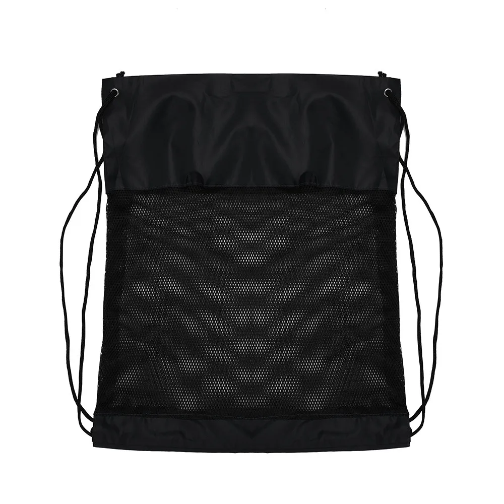 Echoshine нейлоновые сумки на шнурке, сумки для спорта, пляжа, путешествий, улицы, сетчатый рюкзак, рюкзак на шнурке, школьная сумка для обуви A30 - Цвет: Black