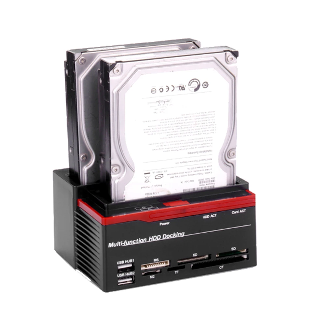 DeepFox 2,5/3," SATA IDE HDD док-станция Клон HDD корпус USB 2 порта USB 2,0 концентратор MS/M2/XD/CF/SD/TF кардридер