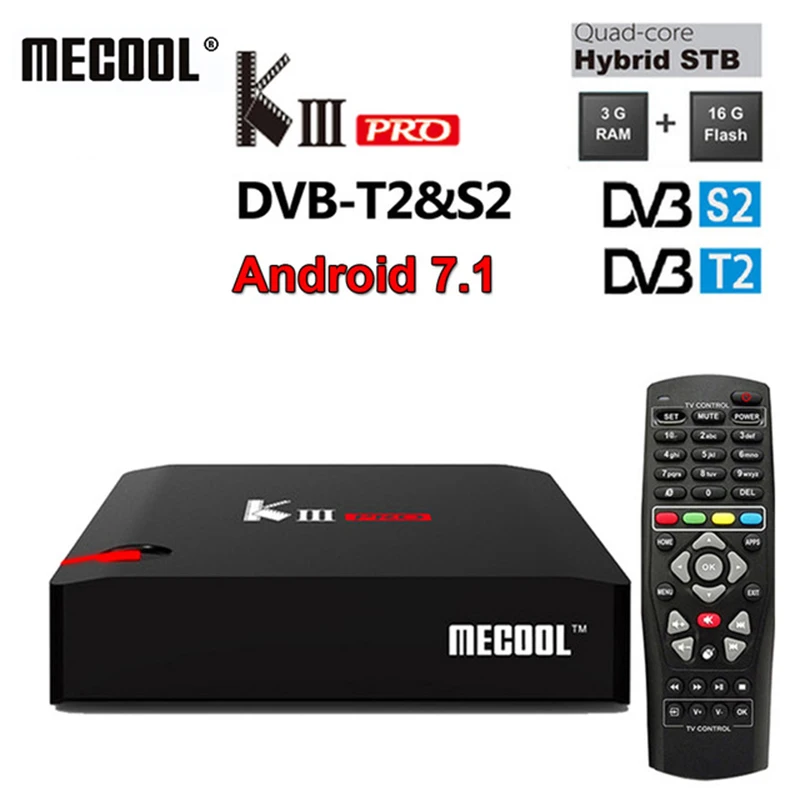 MECOOL KIII PRO Amlogic S912 Android 7,1 ТВ коробка 3 GB 16 GB DVB-S2 DVB-T2 DVB-C декодер + KI PRO Кии PRO ТВ Box Amlogic S905D 2G 16G