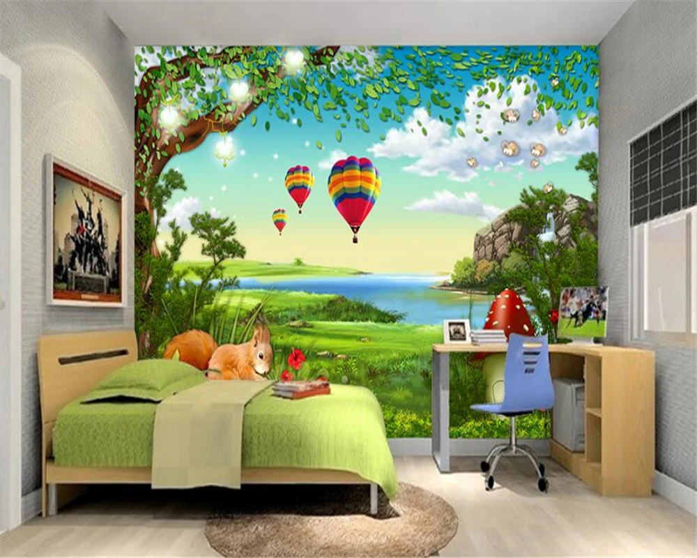 Beibehang Kepribadian Fashion Klasik 3d Wallpaper Kartun Anak Tupai