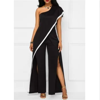 

2017 Summer Fashion Women Jumpsuits Sexy Sleeveless Romper Elegant Playsuit Black Plus Size S-XXL