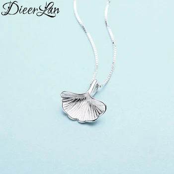 

Simple 925 Sterling Silver Ginkgo Biloba Leaf Necklaces Pendants for Women Long Choker Necklace Statement Jewelry Collares