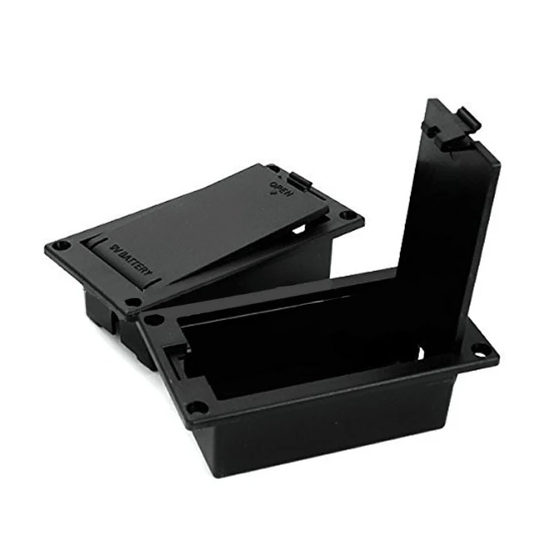 Mayitr Flat Mount 9V Battery Case Box Holder Black for Electric Guitar Bass Storage Cover