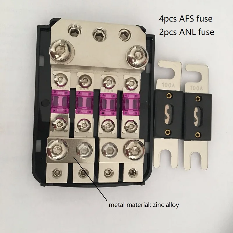 Матовый корпус никелированный 12 В 48 В предохранитель AFS держатель Мини ANL держатель предохранителя с предохранителями для автомобильного аудио