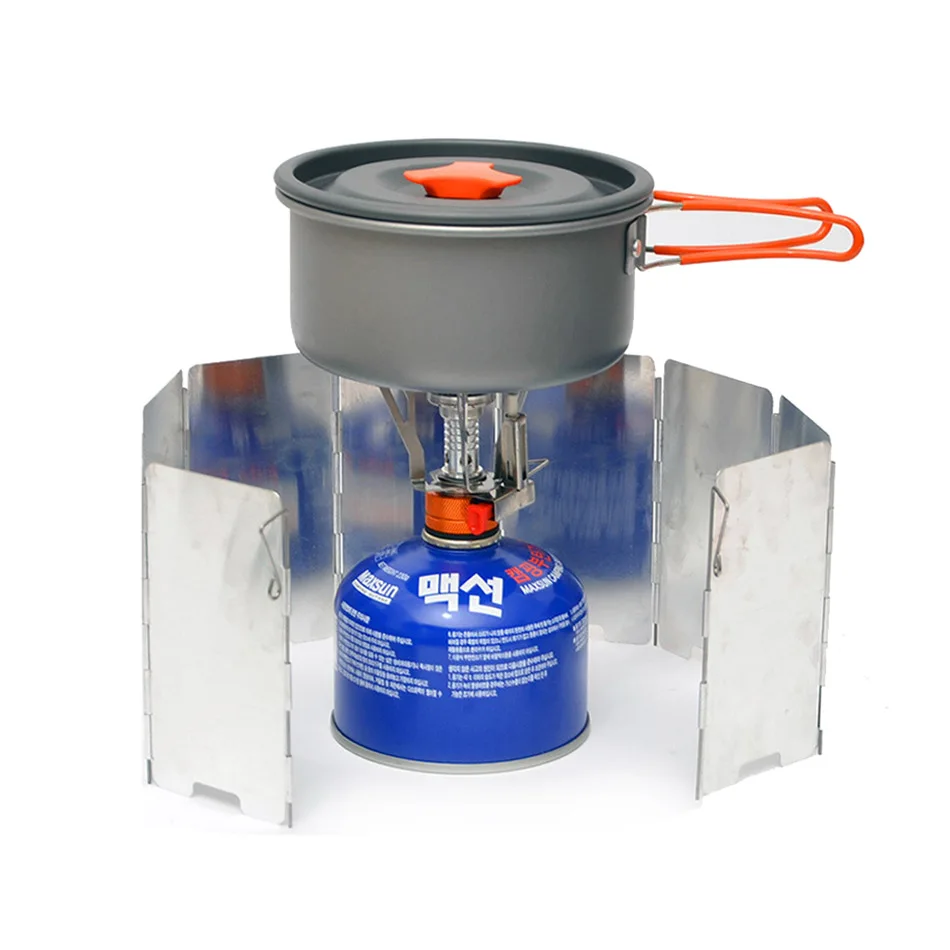 

Camping Wind Shield Stove Gas 7 9 11 Pieces Windshield Windscreen Outdoor Portable Screen Deflector Wood Alcohol Cooker Fogao