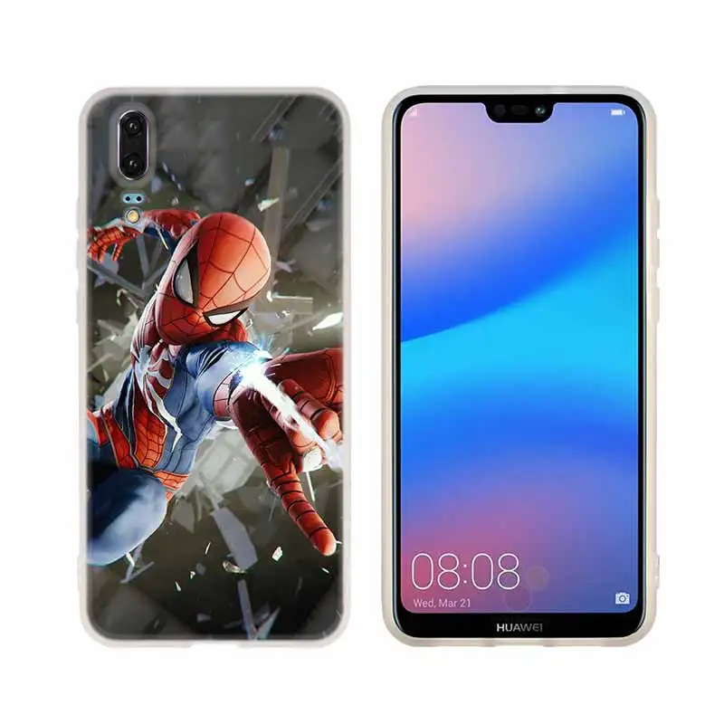 Marvel Человек-паук чехол для телефона чехол для Huawei P8 P9 Lite P10 P20 P30 Lite Plus Pro P Smart крышка мягкая обложка - Цвет: pattern 03