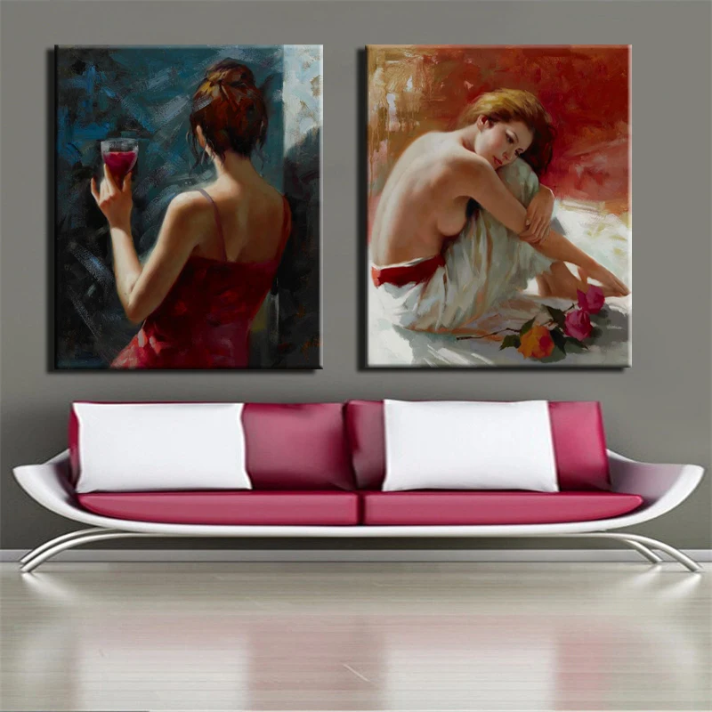 Акварель Half-Naked красивая девушка плакат печать стены Искусство Холст живопись абстрактные декоративные картины для гостиной без рамки