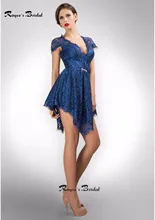 Sexy Tiefem V-ausschnitt Spitze Kurze Cocktailkleider mit Keyhole Open Back Vestidos de Festa Curto Minipartei-kleid