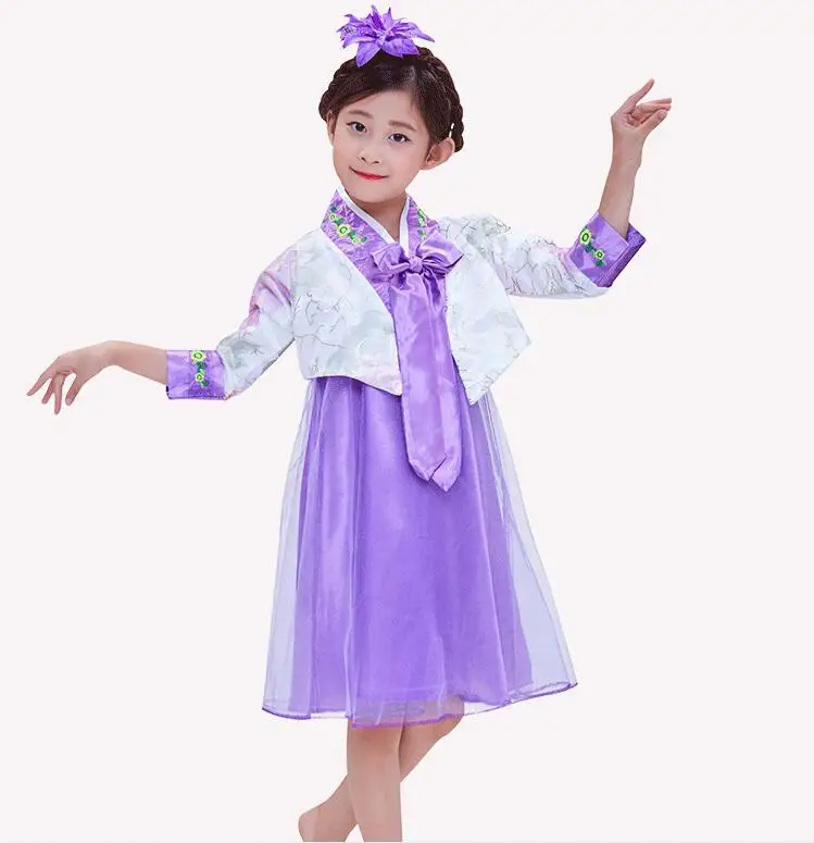 Весеннее детское корейское танцевальное платье hanbok для девочек | Тематическая