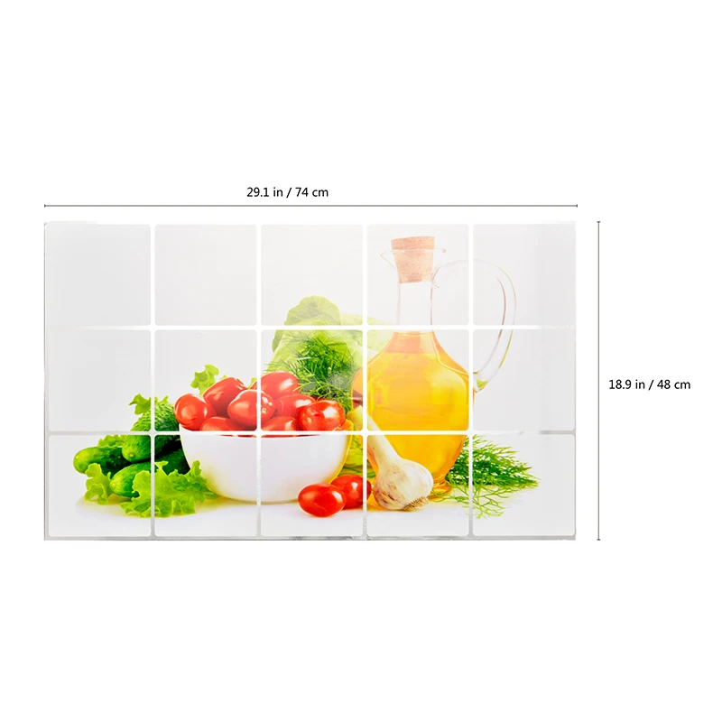 75*45cm Kitchen Oilproof Removable Wall Stickers Aluminum foil Art Decor Home Decal Fruit oil stickers wall stickers #D2