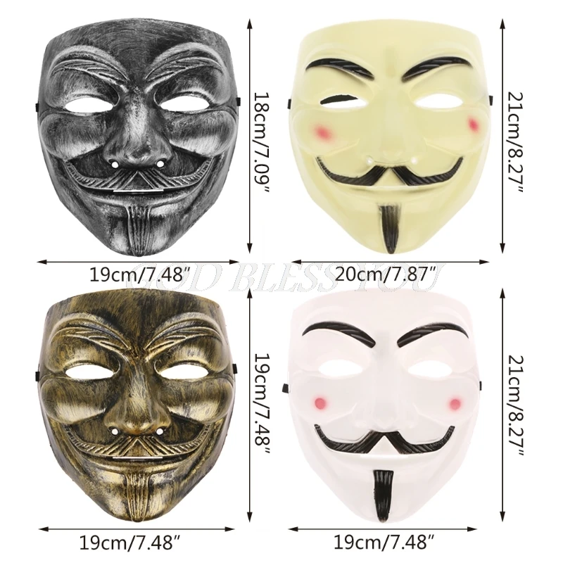 Фильм V тема стиль маска Anonymous Guy Fawkes лицо маски для Хэллоуина Косплей