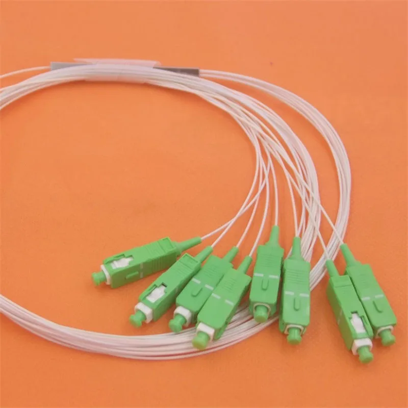 

40pcs/Lot FTTH GEPON 1X8 Blockless Color PLC Splitters with SC/ UPC APC Connector 0.9mm Fiber Optic